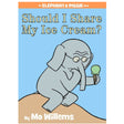 Cover of Elephant & Piggie Should I Share My Ice Cream? showing Gerald the elephant holding an ice cream cone thoughtfully.