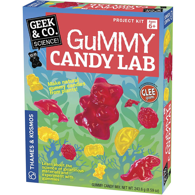Gummy Candy Lab kit box showing colorful gummy shapes and natural gummy candy science project for kids ages 6+