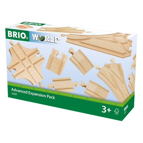 BRIO Advanced Track Expansion Pack with wooden switches and accessories to expand the railway system for ages 3 and up