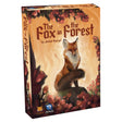 Box art of "Fox in the Forest" card game featuring a fox sitting on a rock surrounded by colorful forest foliage.