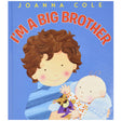 I'm a Big Brother" book cover shows an older brother holding a baby, celebrating sibling love and family.
