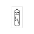 Black and white sketch of one AAA Battery x1 with 1.5 volts and a lightning bolt design on white background