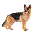 German Shepherd figurine showing the dog’s black and tan coat and alert, friendly expression.