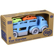Car Carrier toy with blue double-decker truck and three colorful Mini Cars, eco-friendly and safe for kids.