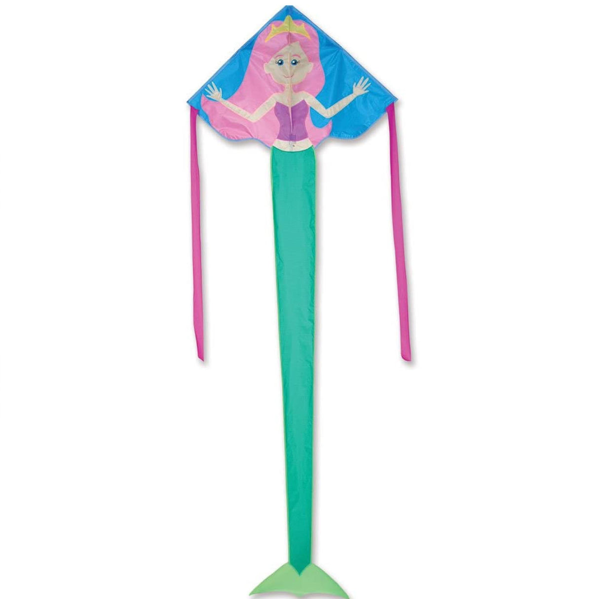 30" Easy Flyer Kite | Serena Mermaid with colorful mermaid design and long tail for easy family kite flying fun.