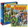 500pc Avengers Cover Puzzle featuring classic comic art of Thor, Captain America, Iron Man, and the Hulk by Arthur Adams.