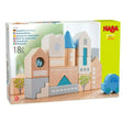 Bad Rodach Wooden Building Blocks set with 18 beech wood pieces for creative play, made in Germany by HABA.