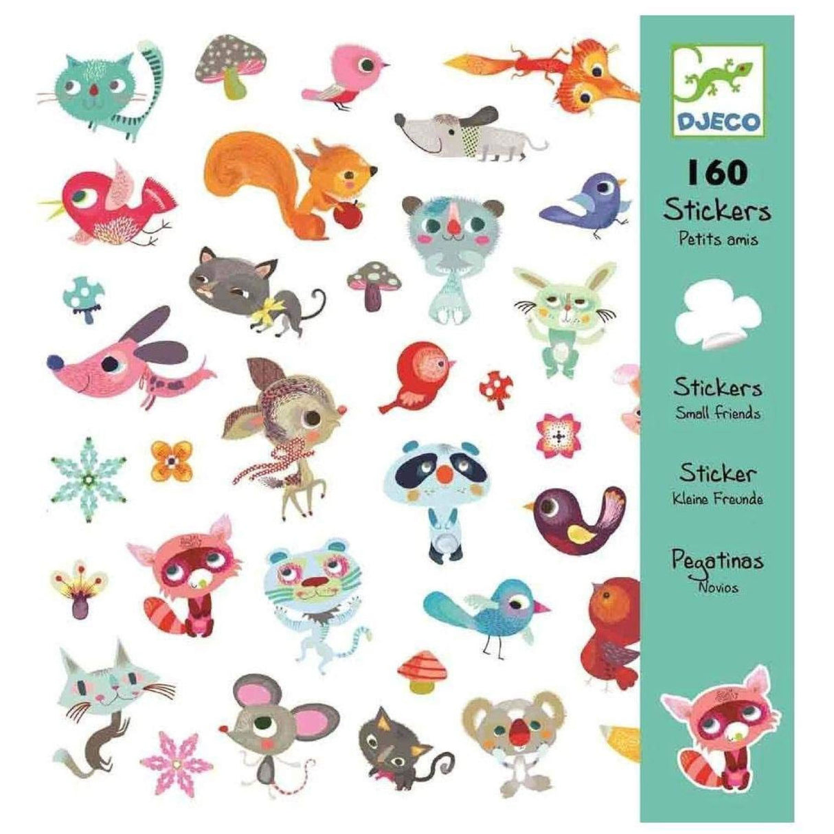 Friends Stickers featuring colorful animal and nature designs, easy to peel and stick, perfect for art projects.