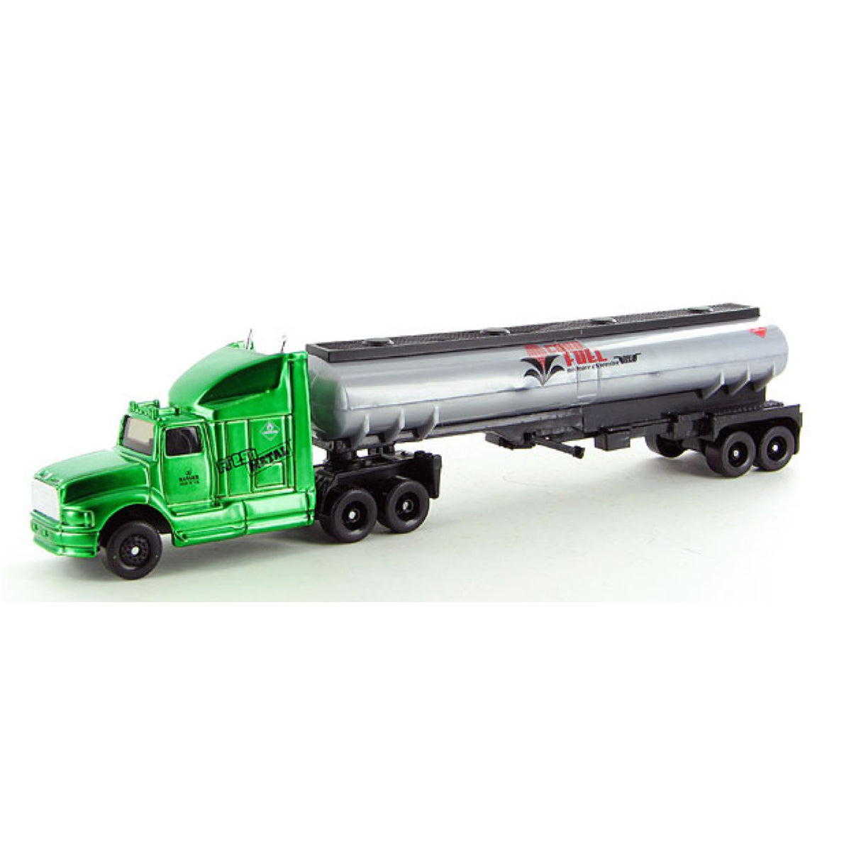 Green and silver toy tanker truck from the Highway Haulers collection, perfect for truck lovers and ages 3+ playtime.