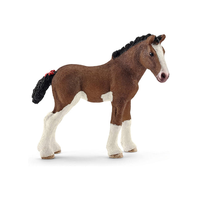 Clydesdale Foal figurine with brown coat, white markings, and black mane, modeled in detailed collectible style.