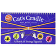 Cat's Cradle book with rainbow string and string figure illustrations showing string games and patterns.