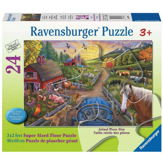 24pc My First Farm Puzzle with farm animals, tractor, barn, and scenic countryside for ages 3 and up.