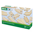 Intermediate Track Expansion Pack with 16 wooden parts to extend and customize your BRIO railway for ages 3 and up.