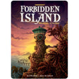 Forbidden Island game cover featuring a mysterious island tower at sunset for adventurous players ages 10 and up.