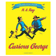 Curious George 75th Anniversary Edition book cover with playful characters on bright yellow background.
