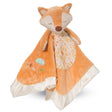 Blankie Snuggler Fox soft plush toy with embroidered face, mushroom appliqué, and silky satin trim for baby comfort.