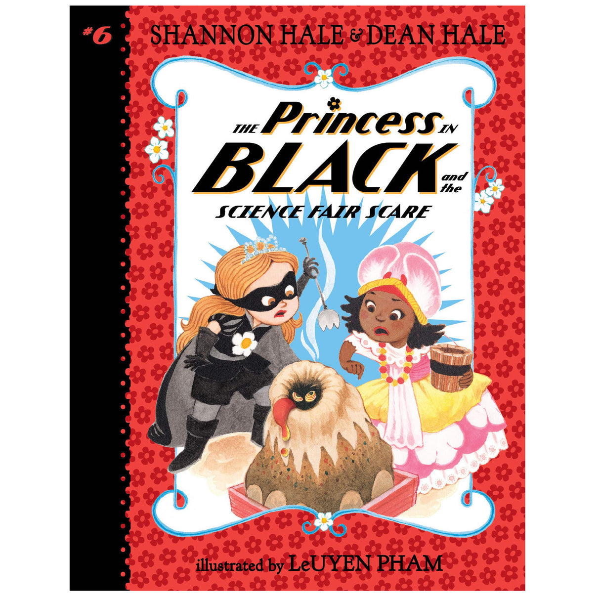 Cover of The Princess in Black and the Science Fair showing two princesses and a volcano science project.