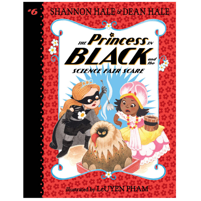 Cover of The Princess in Black and the Science Fair showing two princesses and a volcano science project.