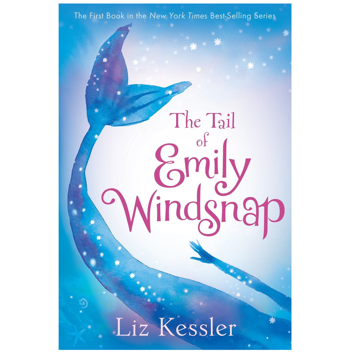 The Tail of Emily Windsnap #1 book cover featuring a blue mermaid tail against a starry underwater background.
