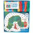 Very Hungry Caterpillar Lacing Cards with colorful laces and 10 pre-punched cards for fine motor skill fun.