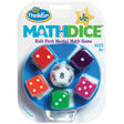 Math Dice Jr packaging showing colorful dice including a 12-sided target die and five 6-sided scoring dice for kids 6+