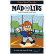 Mad Libs Grand Slam with a cartoon baseball player ready to pitch on a baseball field background.