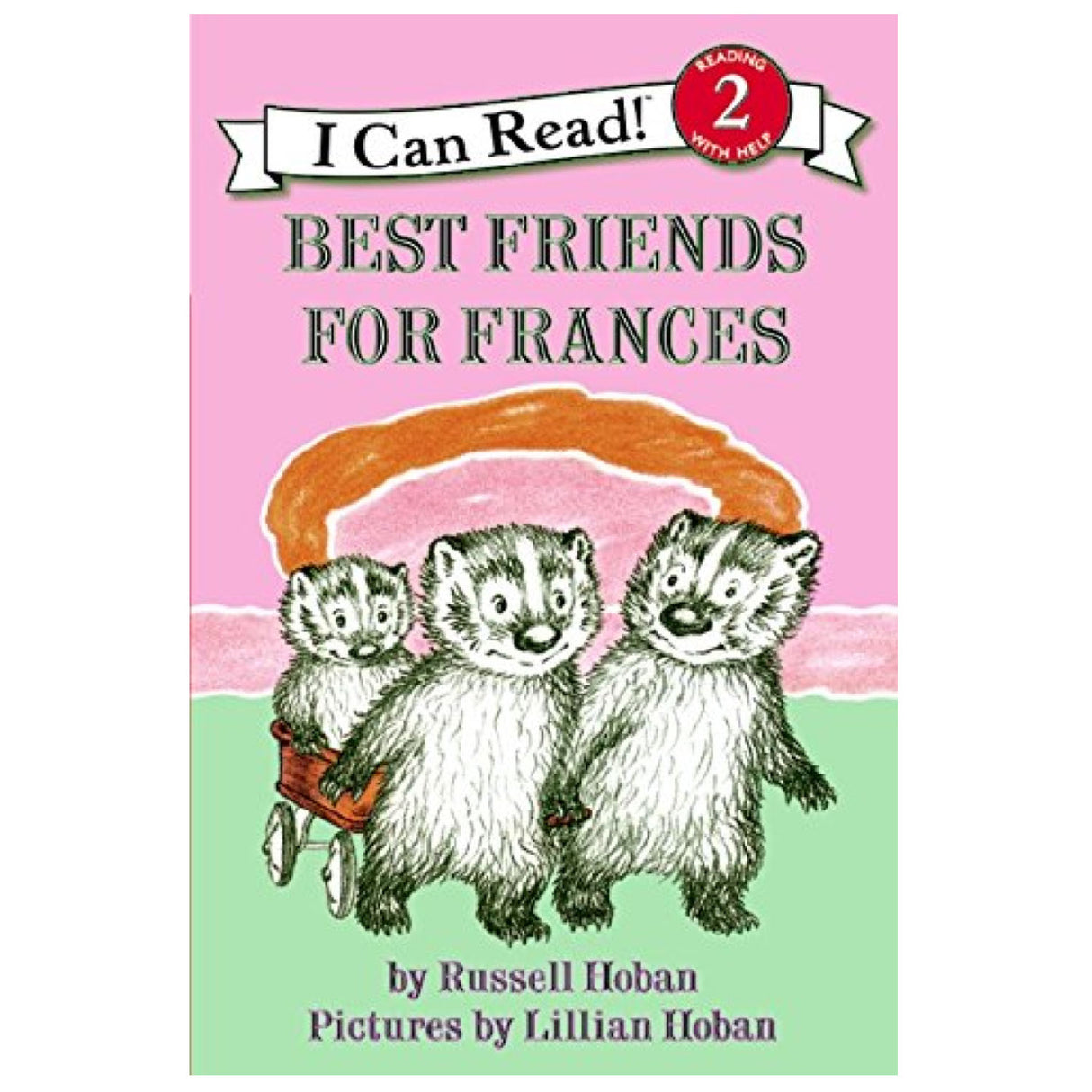 Level 2 Best Friends for Frances book cover with three friendly badgers against a pink and green background.