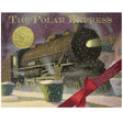 The Polar Express hardcover book cover showing a snowy train scene with a red ribbon and gold award seal.