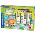 Ooze Labs Chemistry Station STEM experiment kit with test tubes, beakers, colorful safe chemistry play kit for kids 6+ years.