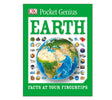 Pocket Genius Earth book cover featuring a globe surrounded by Earth’s geographic and geological features.
