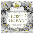 Lost Ocean Coloring Book cover featuring intricate black and gold underwater illustrations by Johanna Basford.