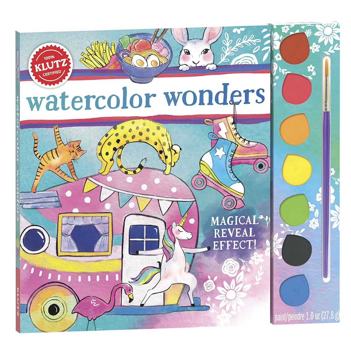 Watercolor Wonders watercolor starter kit with paints, brush, and magical reveal effect for kids’ creative art projects.