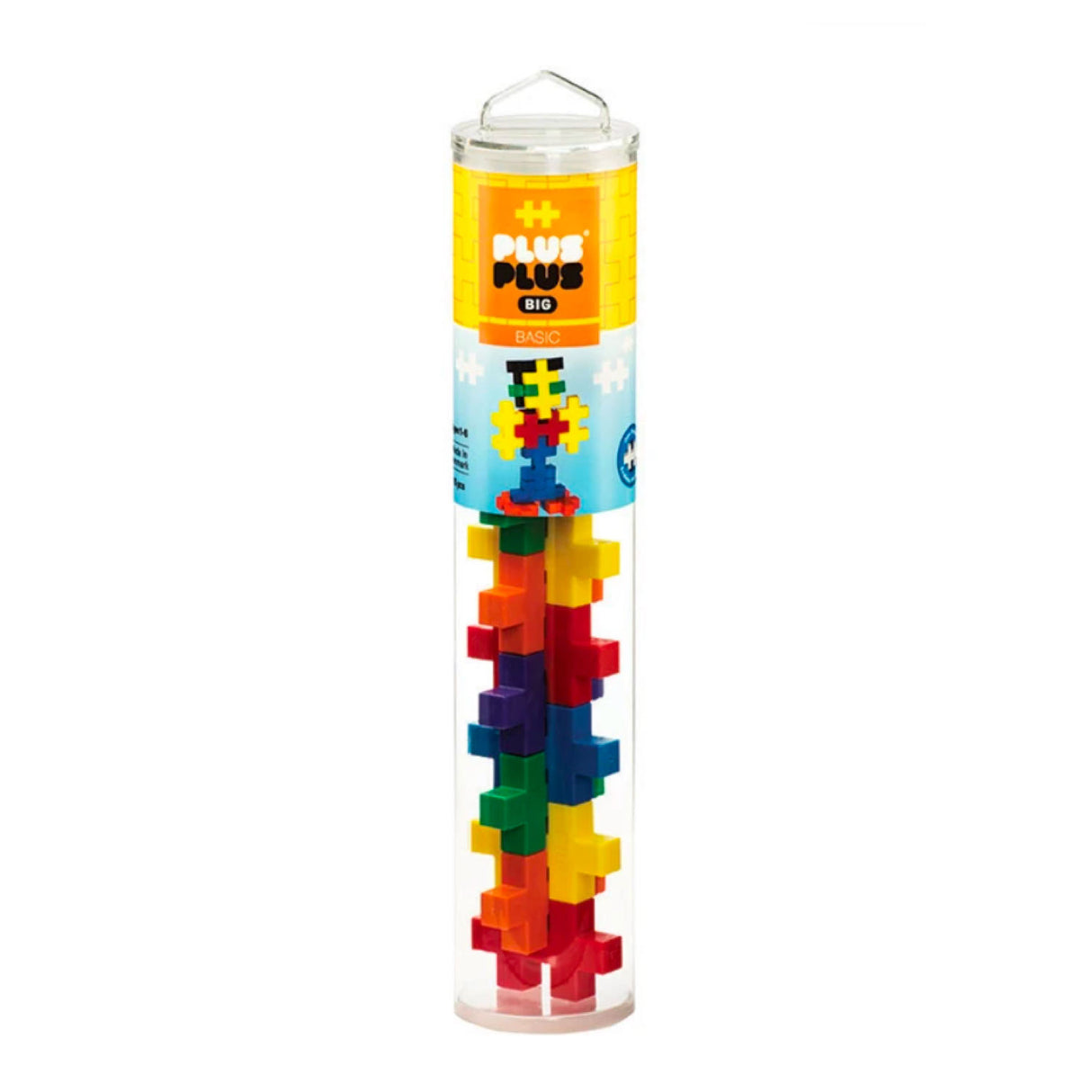 Plus Plus BIG Basic 15pc tube set with colorful large building pieces for creative 2D and 3D construction play.