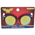 Arkaid Wonder Woman Sunglasses with red white blue star frame and UV protective impact resistant lenses for kids.