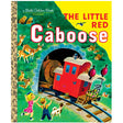 Cover of Little Golden Book: Little Red Caboose featuring a red caboose and children near a tunnel in a colorful forest setting