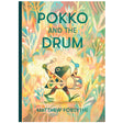 Cover of Pokko and the Drum by Matthew Forsythe showing a frog playing a drum amid an illustrated colorful forest background