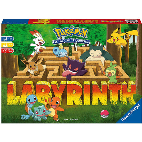 Pokemon Labyrinth board game featuring popular Pokémon characters navigating a maze for family fun and strategy play.