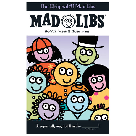 Mad Libs Original #1 cover with colorful cartoon faces, showing the world's greatest word game for silly story fun.
