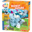 Robot Safari STEM kit with building blocks to create eight motorized robotic animals for kids ages 5 and up.