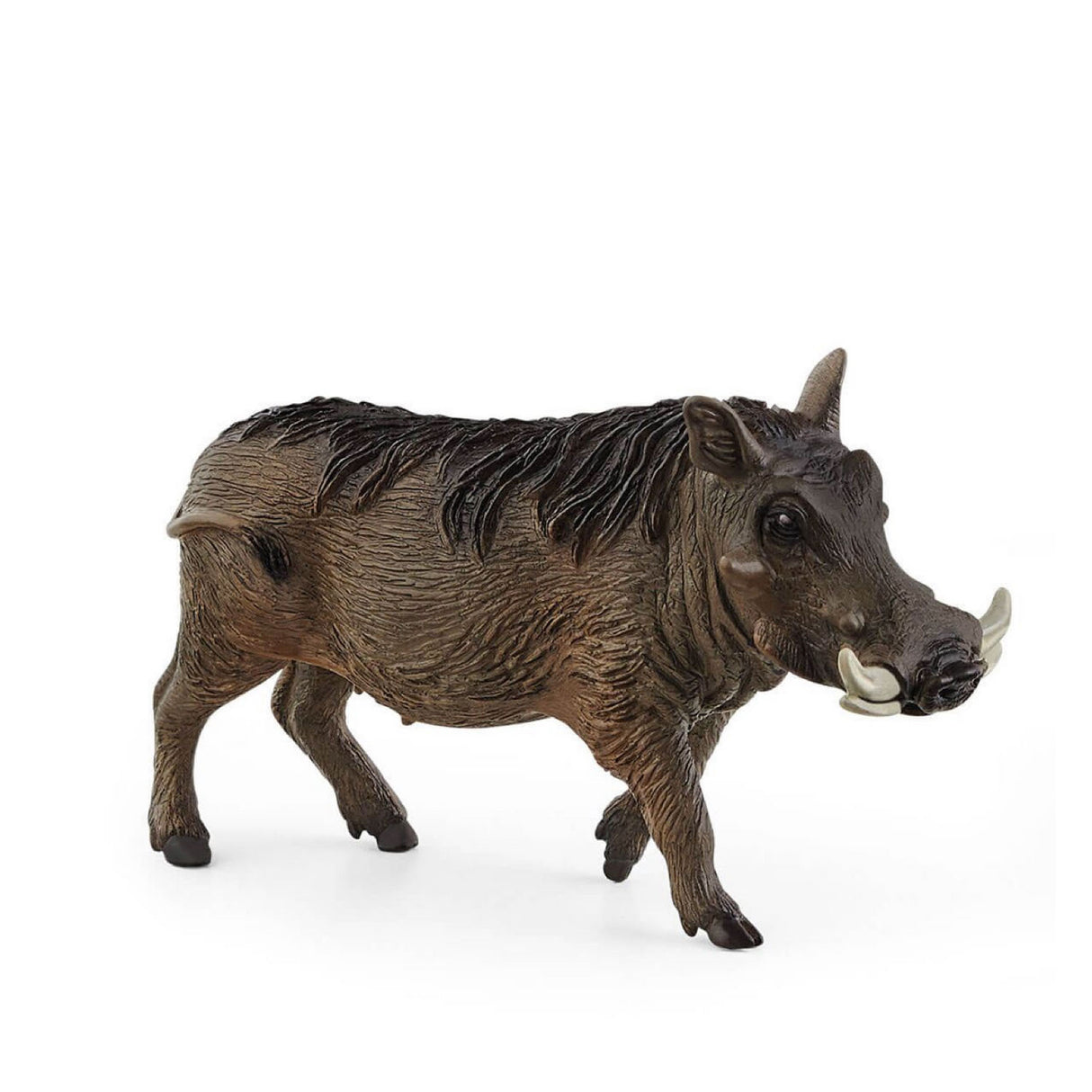 Warthog figurine detailed with curved tusks and textured skin, part of Schleich® WILD LIFE collection for children.