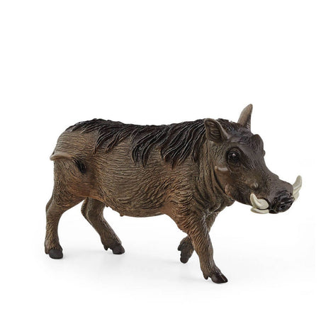 Warthog figurine detailed with curved tusks and textured skin, part of Schleich® WILD LIFE collection for children.