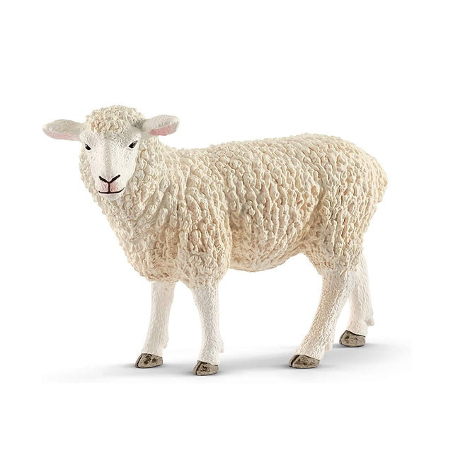 Sheep figurine showing cuddly wool texture that traps heat and keeps warm, sized 3.46 x 1.22 x 2.36 inch.