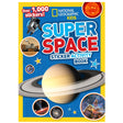 Super Space Activity Sticker Book cover featuring planets, stars, an astronaut, rover, and colorful space images.
