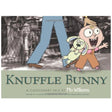 Knuffle Bunny book cover showing Trixie holding her stuffed bunny while walking beside Daddy.