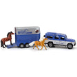Stablemates Rover & Trailer with die-cast Land Rover, two-horse trailer, and bay and palomino ponies.