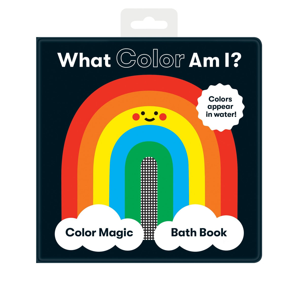 Bath Book Color Magic | What Color Am I? featuring a colorful rainbow with colors that appear in water for kids.