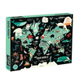 1000pc Your World Puzzle featuring colorful animals on a world map, perfect family activity and gift.