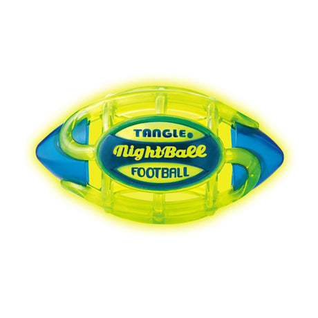 Tangle NightBall | Football glowing bright yellow and blue light-up football with Airless Matrix design.