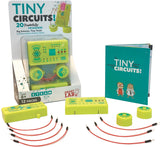 Tiny Circuits educational electronics kit with microprocessor, wires, buttons, and activity guide for kids ages 8 and up.