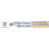 Rainbow dancer ribbon wand packaging, a box measuring approximately 19" x 2.5". For ages 3 and up.